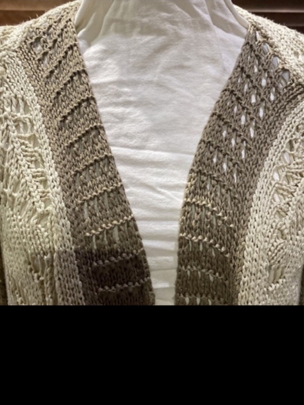 Cotton Open-Front Crochet Cardigan Sweater / shrug / wrap - Picture 3 of 16